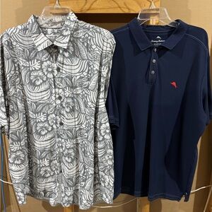 Tommy Bahama Gray Floral Button Down Shirt